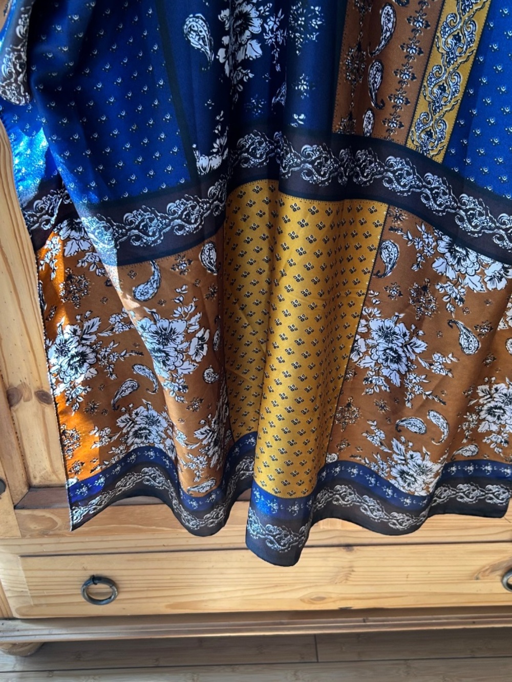 Free People Mon Cheri Satin Floral Kimono One Size Boho Patchwork‎ - Picture 4 of 9